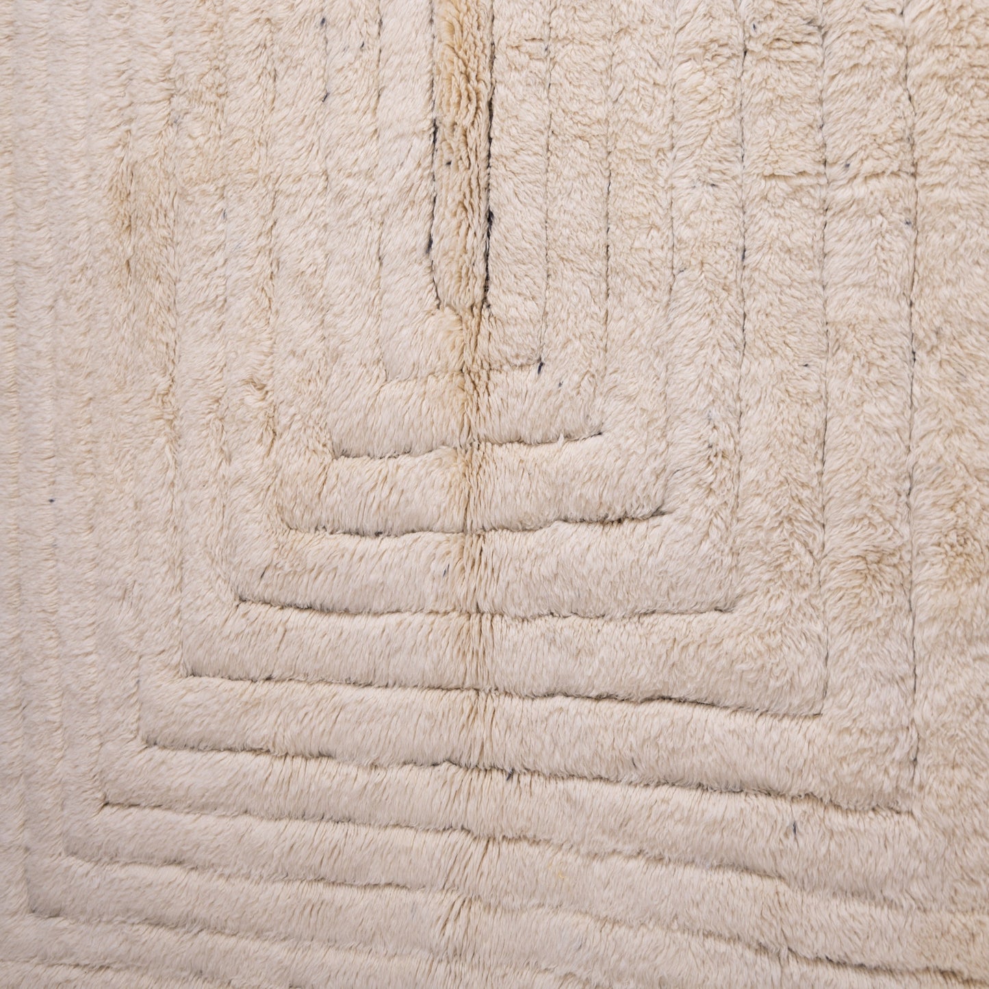 Handmade Mrirt Rug – 100% Wool Moroccan Berber Carpet – Cream & Black Textured Geometric Wool Rug – Luxury Minimalist & Modern Home Decor