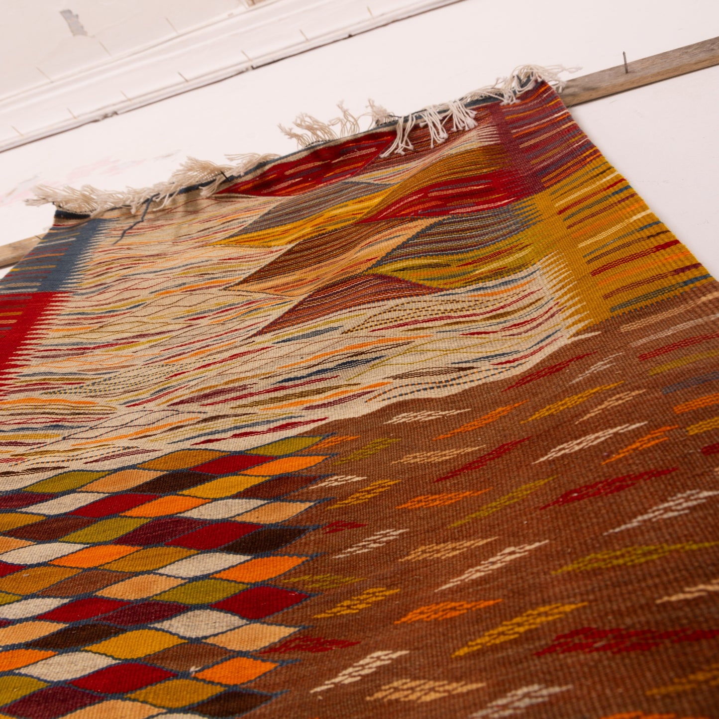 Moroccan Corridor Rug - Handwoven Runner - Mixed-Motif Patch Design