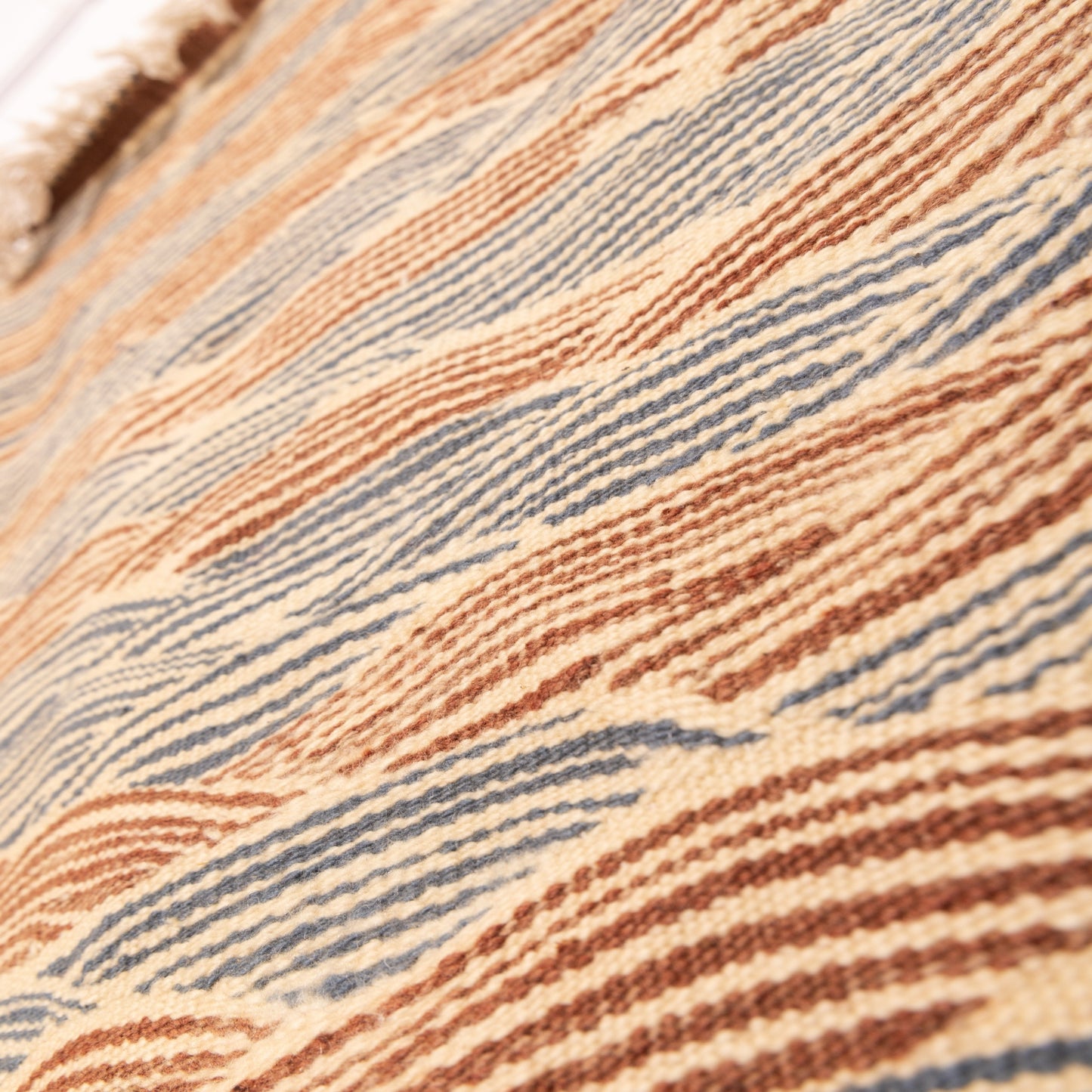 Moroccan Corridor Rug - Handwoven Wave Pattern Runner - Earth & Ocean Tones