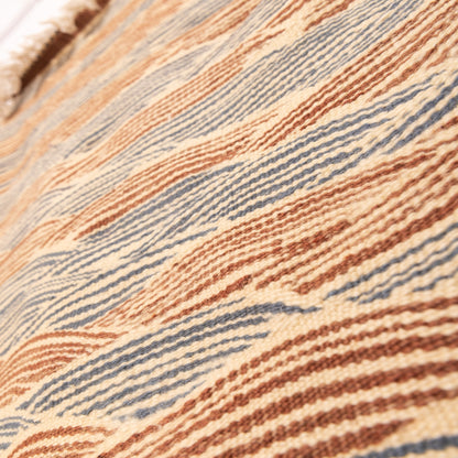Moroccan Corridor Rug - Handwoven Wave Pattern Runner - Earth & Ocean Tones