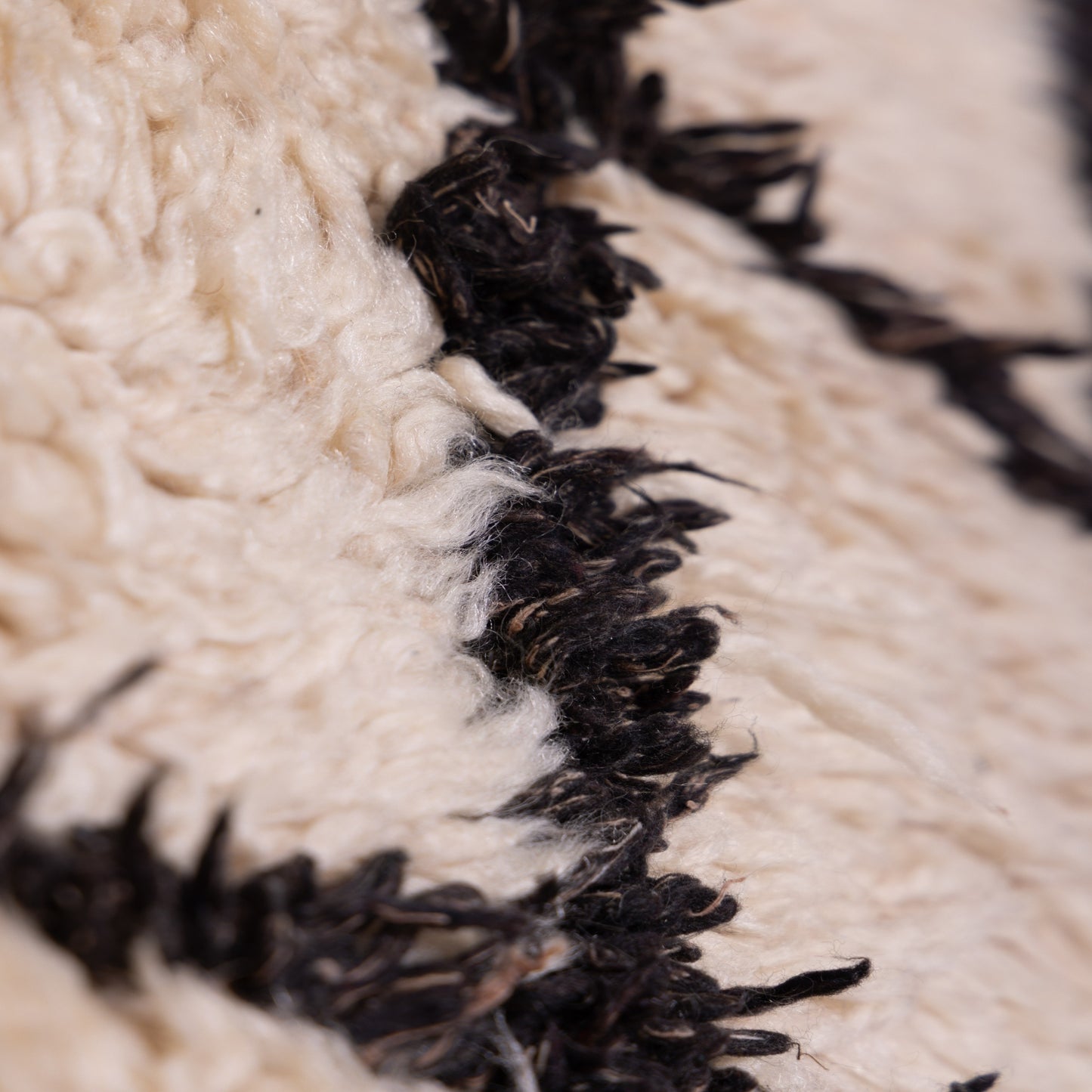 Atlas Grid” – Minimalist Beni Ourain Rug with Bold Black Lattice