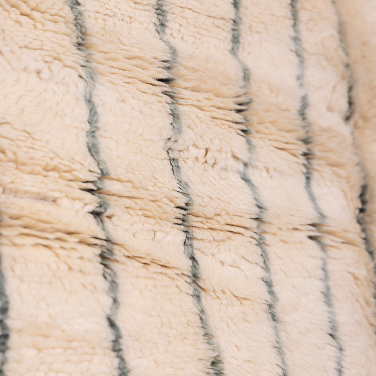 Handmade Mrirt Rug – 100% Wool Moroccan Berber Carpet – Cream & Black Striped Wool Rug – Luxury Minimalist & Scandinavian Home Decor