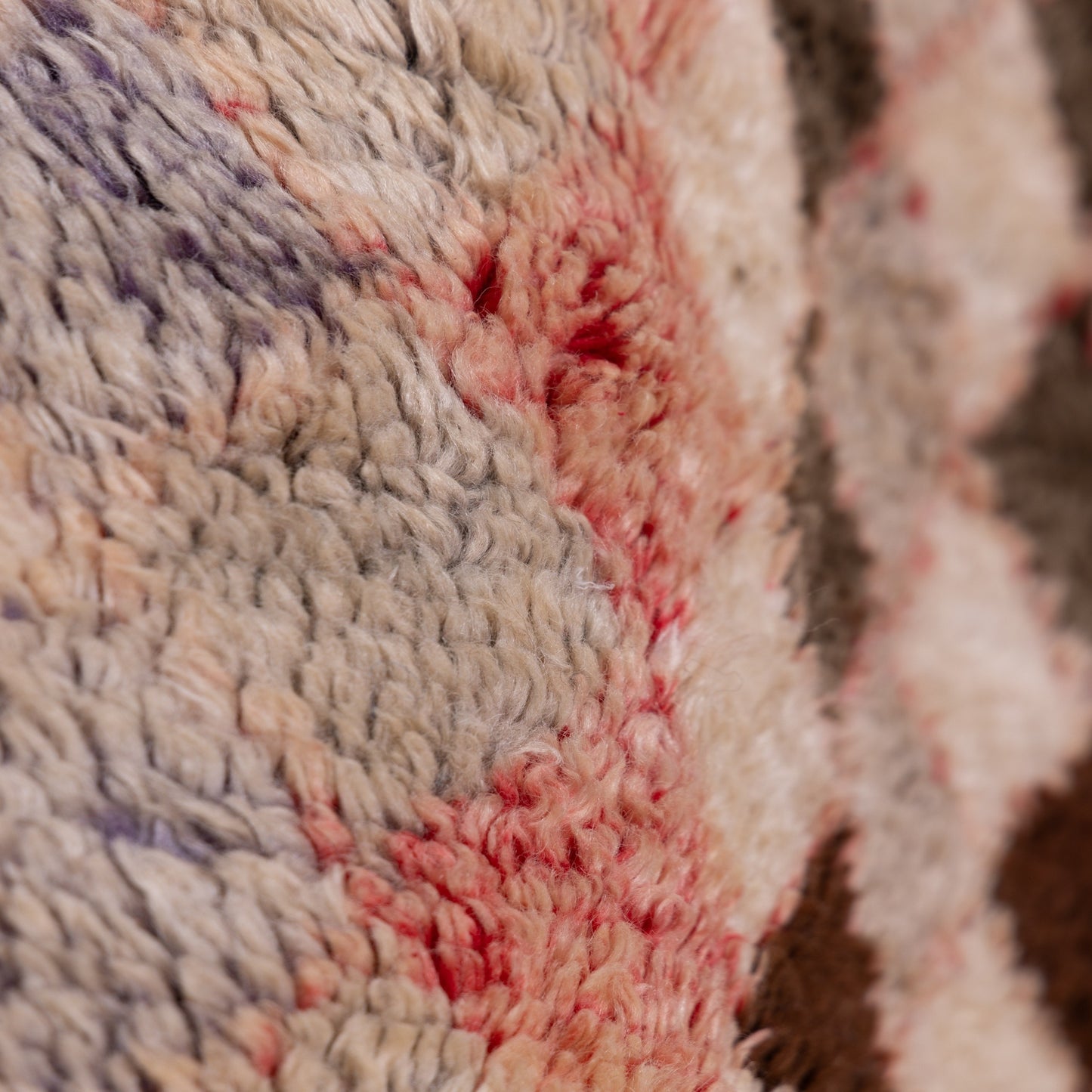 Cascade of Diamonds" Vintage Moroccan Rug - Handwoven Wool in Red, Earth & Ivory Tones