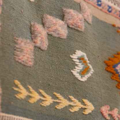 Authentic Moroccan Akhnif Rug – Handwoven Amazigh Wool & Cotton Textile ; 3,61 ft / 1,97 ft