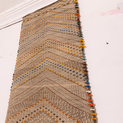 Moroccan Handmade Corridor Runner - Chevron Tribal Design - 100% Wool