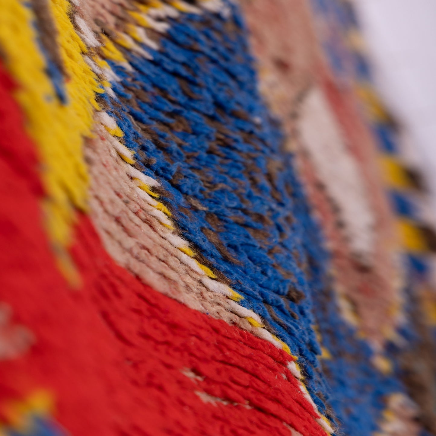 Vintage Moroccan Berber Rug – Handwoven Wool Carpet with Tribal Geometric Patterns