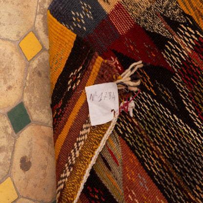 Moroccan Corridor Rug - Handwoven Runner - Bold Diamond Patch Design