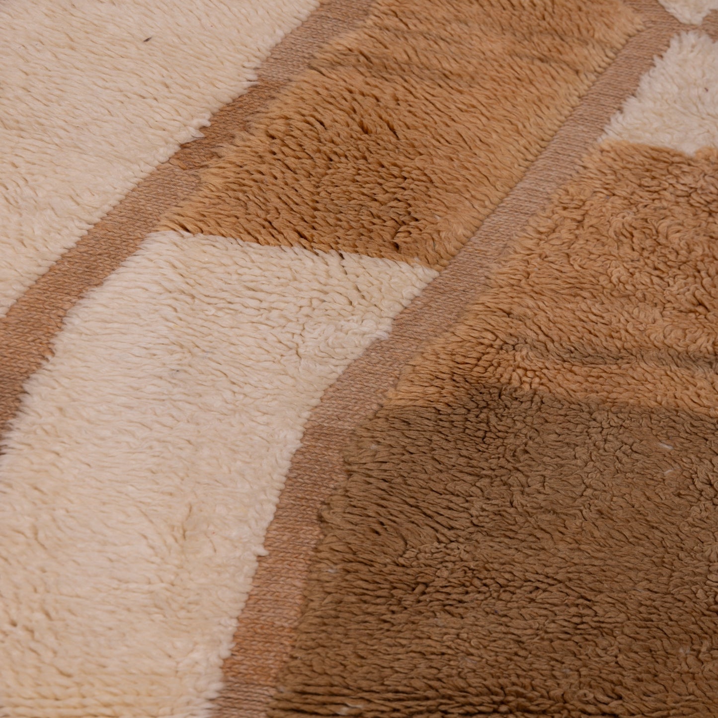 Handwoven Moroccan Mrirt Wool Rug – Earth-Tone Abstract Geometric Design