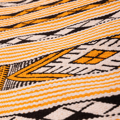 Moroccan Corridor Rug - Handwoven Azilal Runner - Bold Tribal Geometry