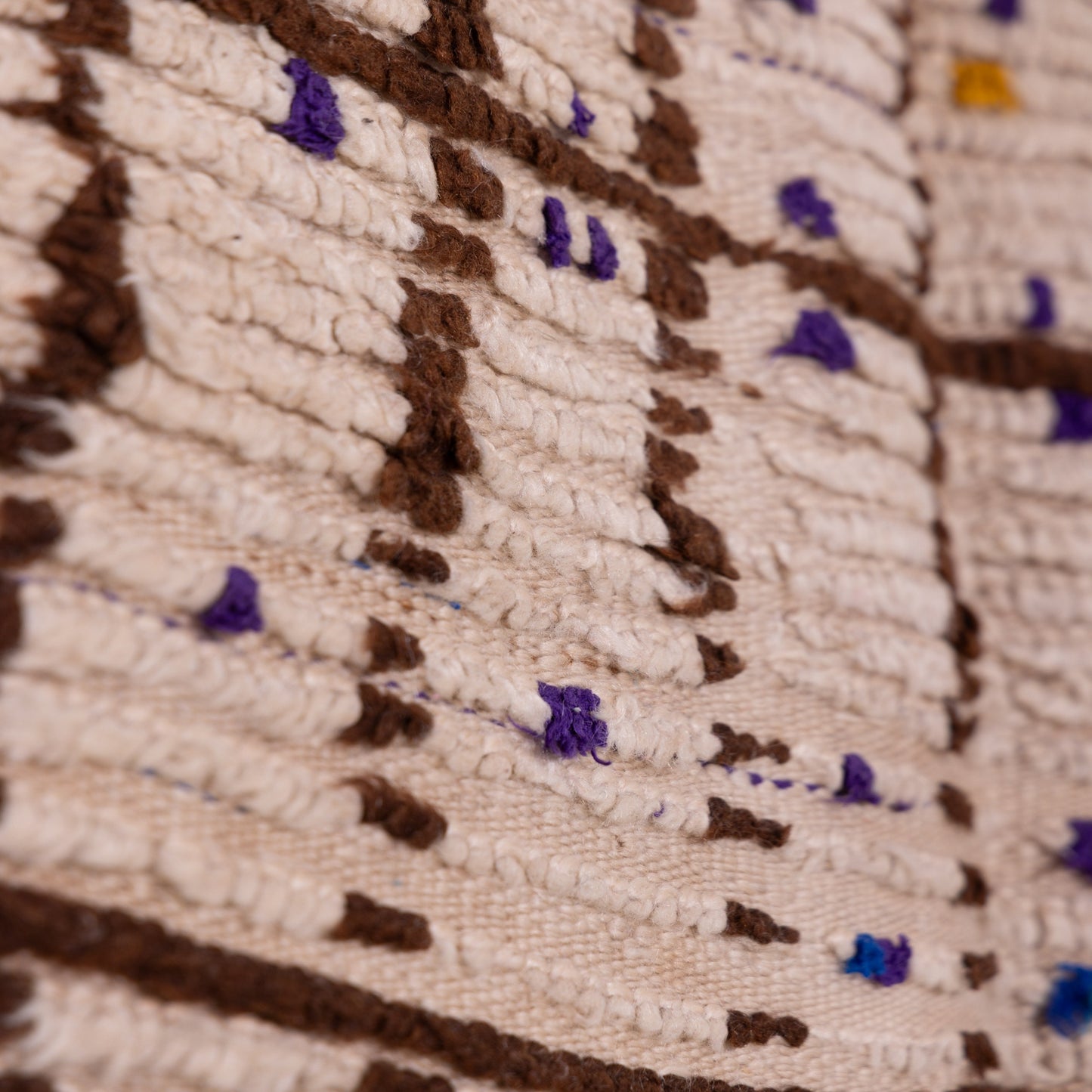 Vintage Moroccan Azilal Rug - Abstract Linear Pattern with Tribal Accents - 100% Wool Handwoven Art