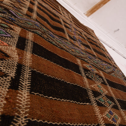 Handwoven Moroccan Runner Rug - Earth Tones - 100% Wool