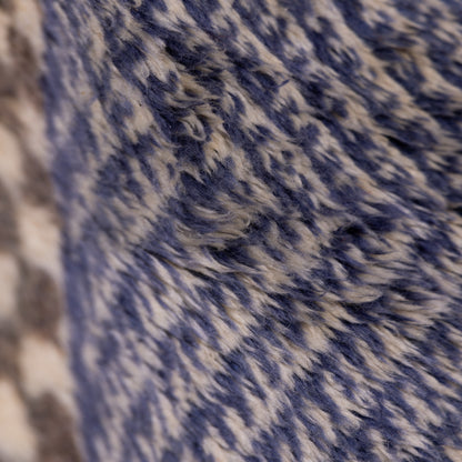 Handwoven Taznakht Moroccan Rug – 100% Wool Black & Blue Geometric Carpet – Authentic Berber Craftsmanship – High Atlas Artisan Weaving ;  8,86 ft / 5,09 ft