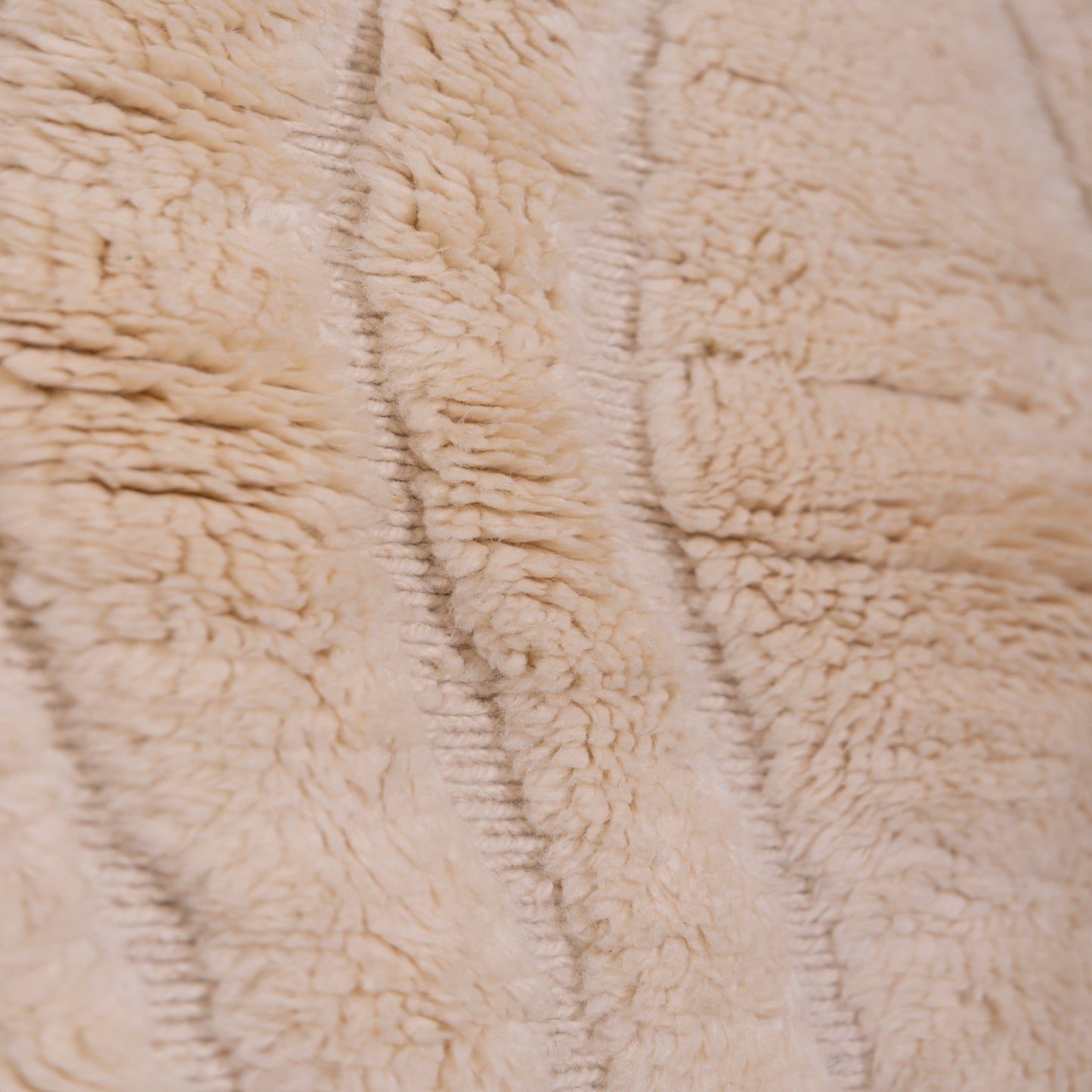 Handmade Mrirt Rug – 100% Wool Moroccan Berber Carpet – Cream Textured Diamond Wool Rug – Luxury Minimalist & Modern Home Decor