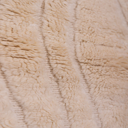 Handmade Mrirt Rug – 100% Wool Moroccan Berber Carpet – Cream Textured Diamond Wool Rug – Luxury Minimalist & Modern Home Decor