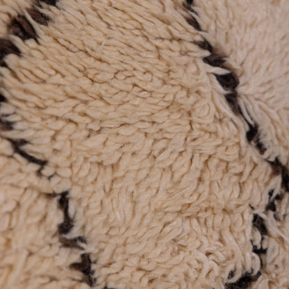 Vintage Moroccan Beni Ourain Rug | Handwoven Wool Berber Carpet | Authentic Tribal Diamond Design ; 11,81 ft / 6,23 ft