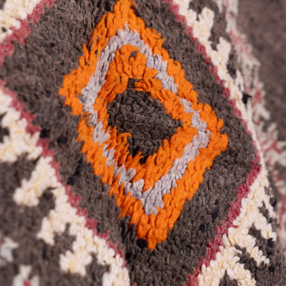 Vintage Moroccan Handwoven Berber Rug – Bold Geometric Tribal Carpet ; 7,22 ft / 4,59 ft