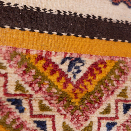 Handwoven Akhnif Moroccan Rug – Authentic Berber Kilim with Tribal Motifs ; 7,38 ft / 2,30 ft