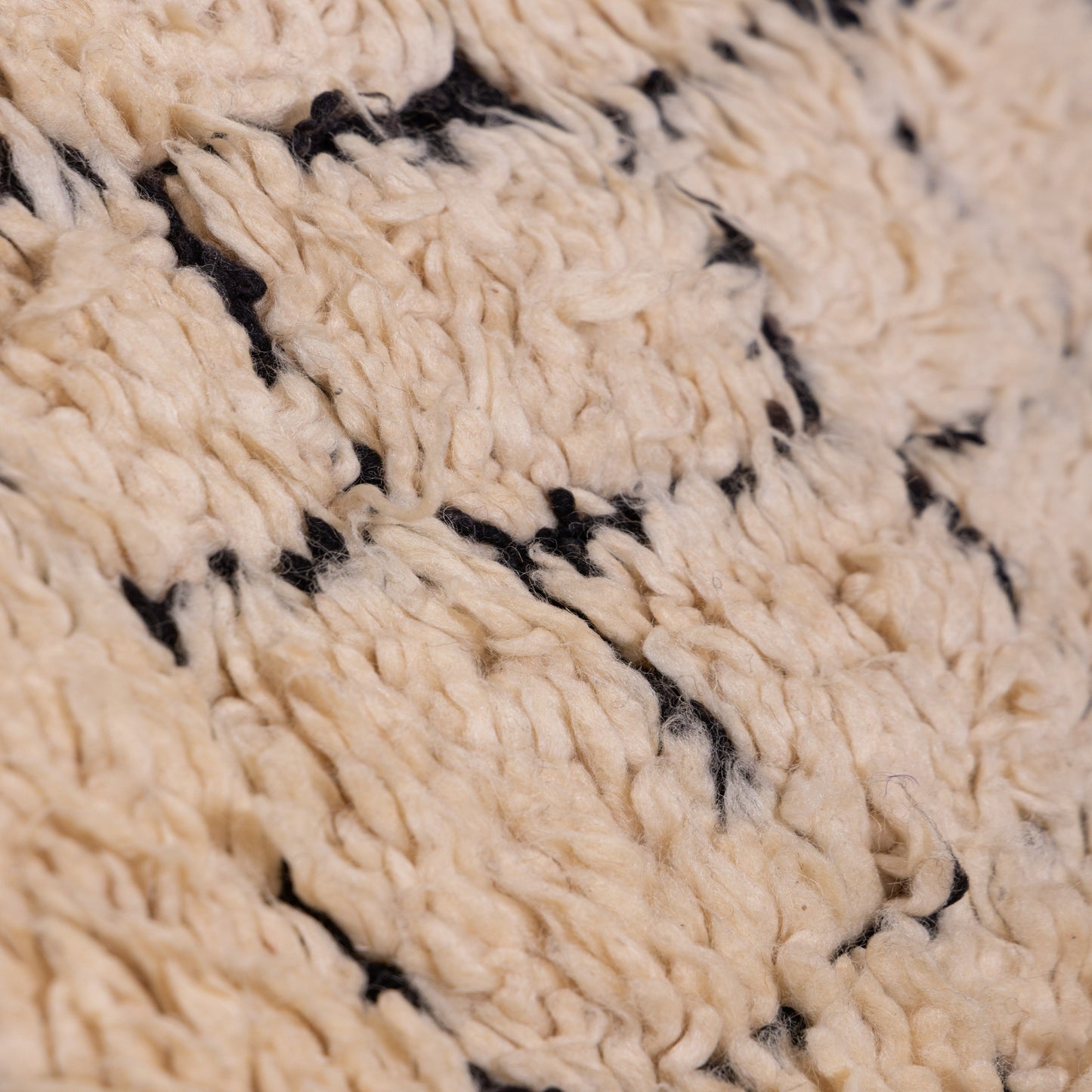 Vintage Moroccan Beni Ourain Rug – Handmade Wool Berber Carpet – Geometric Diamond Design ; 9,51 ft /  6,56 ft