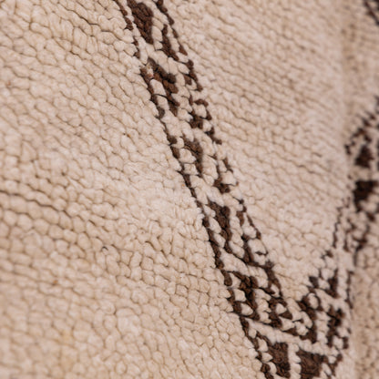 Vintage Moroccan Beni Ourain Rug | Handwoven Wool Berber Carpet with Geometric Diamond Patterns ; 7,38 ft  /  5,41 ft