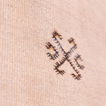 Handwoven Moroccan Akhnif Rug – Elegant Wool & Cotton Berber Carpet ; 9,84 ft / 9,84 ft