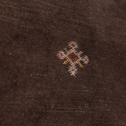 Handwoven Moroccan Akhnif Rug – Deep Ebony Berber Wool Carpet ; 9,84 ft / 6,40 ft