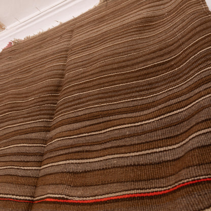 Vintage Moroccan Handwoven Wool Blanket | Striped Berber Textile | Rustic Nomadic Throw ; 6,56 ft / 3,94 ft
