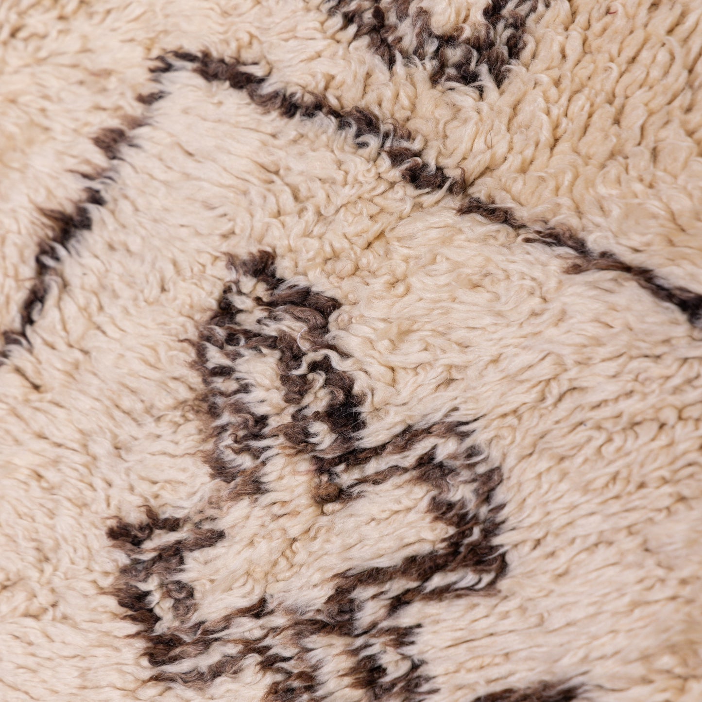 Vintage Moroccan Beni Ourain Rug | Handwoven Wool Berber Carpet with Tribal Symbols ;  10,83 ft  / 6,40 ft