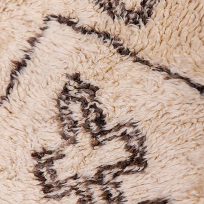 Vintage Moroccan Beni Ourain Rug | Handwoven Wool Berber Carpet with Tribal Symbols ;  10,83 ft  / 6,40 ft