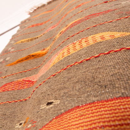 Moroccan Corridor Rug - Handwoven Runner - Earth Tones with Dune Motif