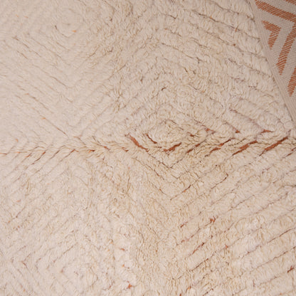 Luxurious Handmade Moroccan Mrirt Rug – Soft High-Pile Wool Berber Carpet in Neutral Tones