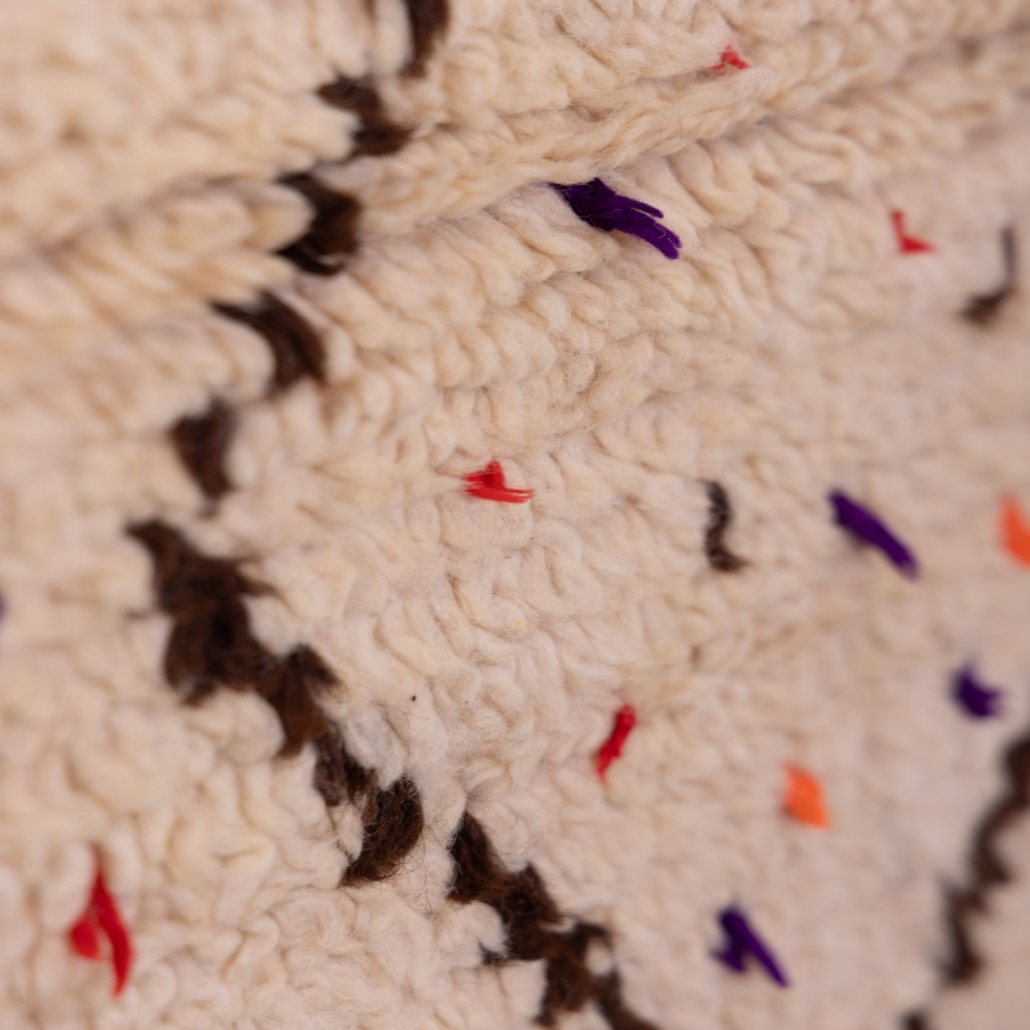 Vintage Azilal Rug with Diamond Lattice & Confetti Accents - Handwoven Wool Moroccan Carpet - Minimal Boho Style