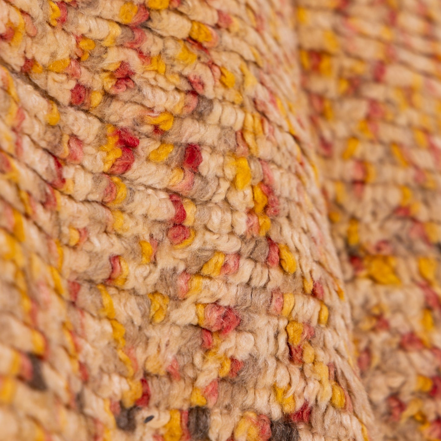 Handwoven Taznakht Moroccan Rug – Golden Yellow Wool Blend Berber Carpet – 70% Wool, 30% Cotton – Unique Bohemian & Vintage-Inspired Rug ; 7,22 ft / 3,94 ft