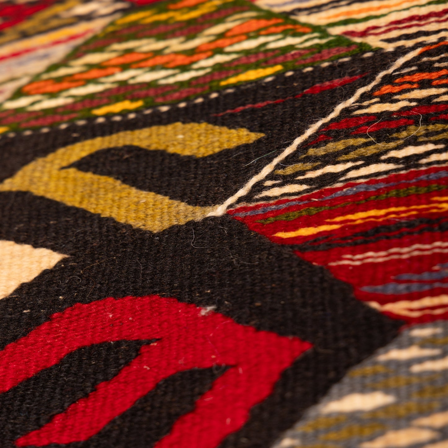 Moroccan Corridor Rug - Handwoven Runner - Geometric Patchwork Design