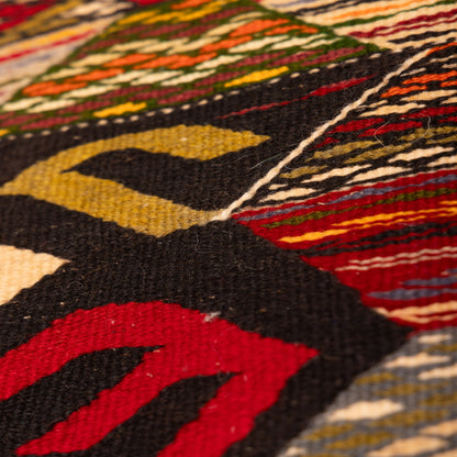 Moroccan Corridor Rug - Handwoven Runner - Geometric Patchwork Design