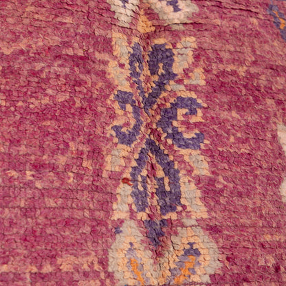 Vintage Rehamna Moroccan Rug – Handwoven Wool Berber Carpet with Geometric Tribal Motifs ; 9,51 ft / 4,10 ft