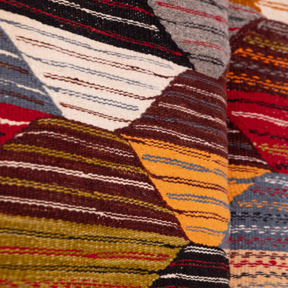 Handwoven Moroccan Akhnif Rug – Geometric Patchwork Beauty ; 4,92 ft /  3,77 ft