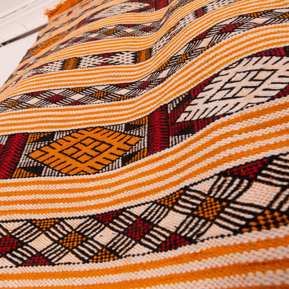 Moroccan Corridor Rug - 100% Wool Runner - Tribal Diamond Motif