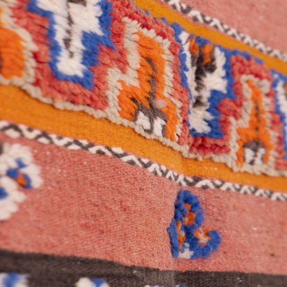 Handwoven Moroccan Akhnif Rug – Vintage-Inspired Berber Flatweave ; 4,92 ft / 3,61 ft