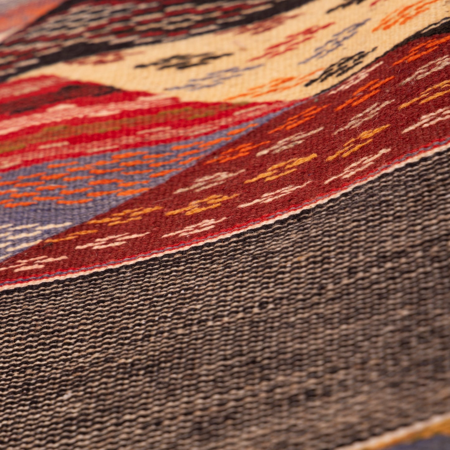 Moroccan Corridor Rug - Handwoven Berber Runner - Patchwork Geometric Style