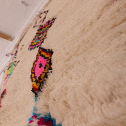 Colorful Azilal Moroccan Rug - Handwoven 80% Wool 20% Cotton - Boho Diamond Pattern - Moroccan Wall Hanging or Area Rug