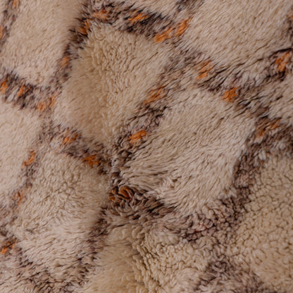 Vintage Moroccan Beni Ourain Rug | Handwoven Berber Wool Carpet | Timeless Tribal Elegance ; 12,14 ft / 6,56 ft