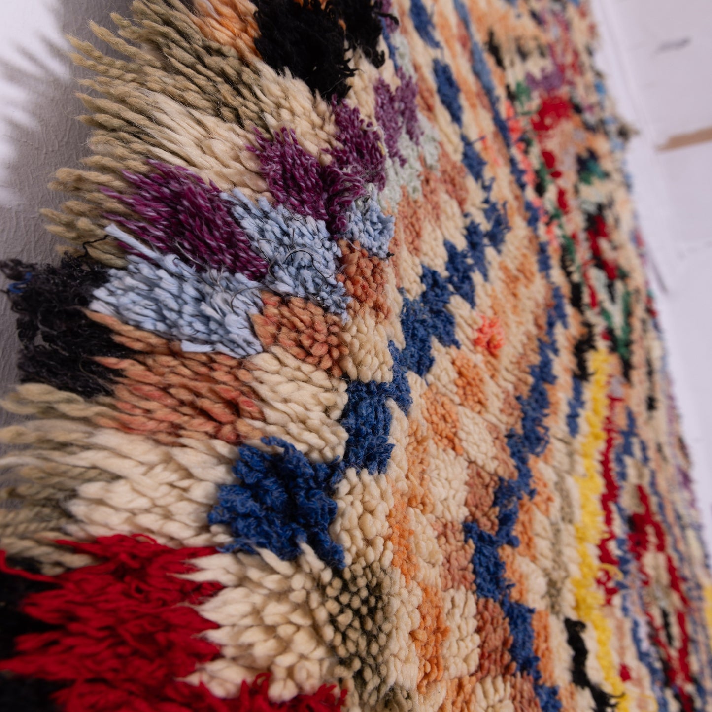 Zigzag Spirit  – Colorful Moroccan azilale Runner with Diamond Motif