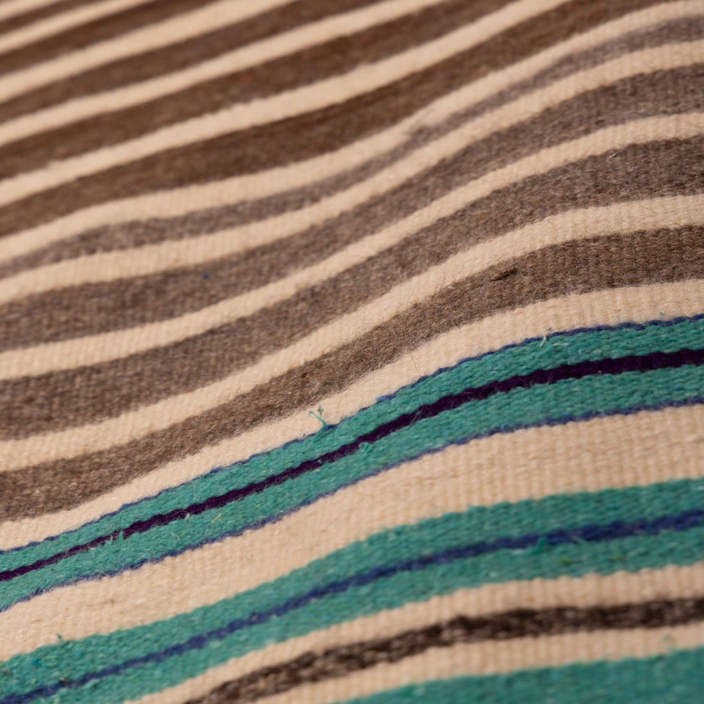 Vintage Moroccan Striped Wool Blanket | Handwoven Berber Textile | Authentic Nomadic Kilim ; 5,91 ft /3,94 ft