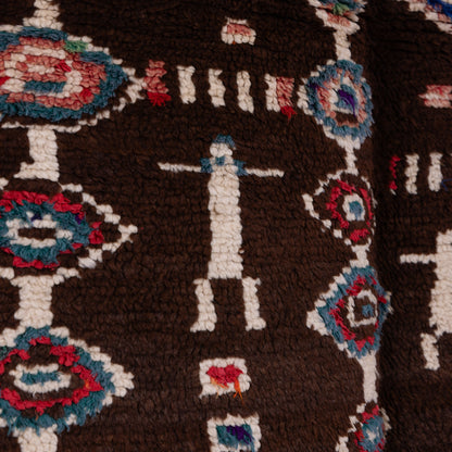 Vintage Moroccan Rehamna Rug – Handwoven Tribal Wool Carpet with Bold Geometric Motifs ; 9,19 ft / 4,92 ft