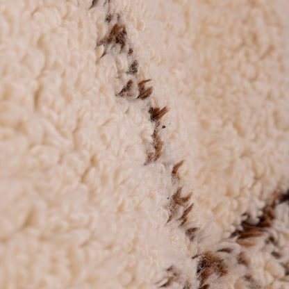 Handmade Beni Ourain Rug – Authentic Moroccan Wool Carpet – Geometric Berber Rug – Boho Minimalist Home Decor – Soft & Plush Wool Rug ; 5,25 ft / 4,92 ft