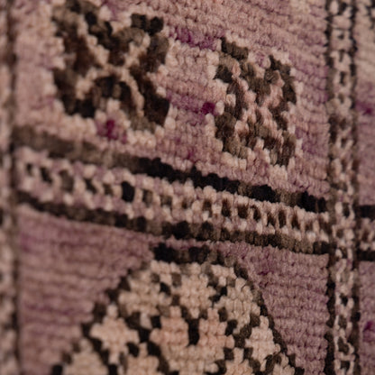 Vintage Moroccan Berber Rug – Handwoven Wool with Intricate Tribal Symbols – Unique Checkerboard Design in Earthy Tones
