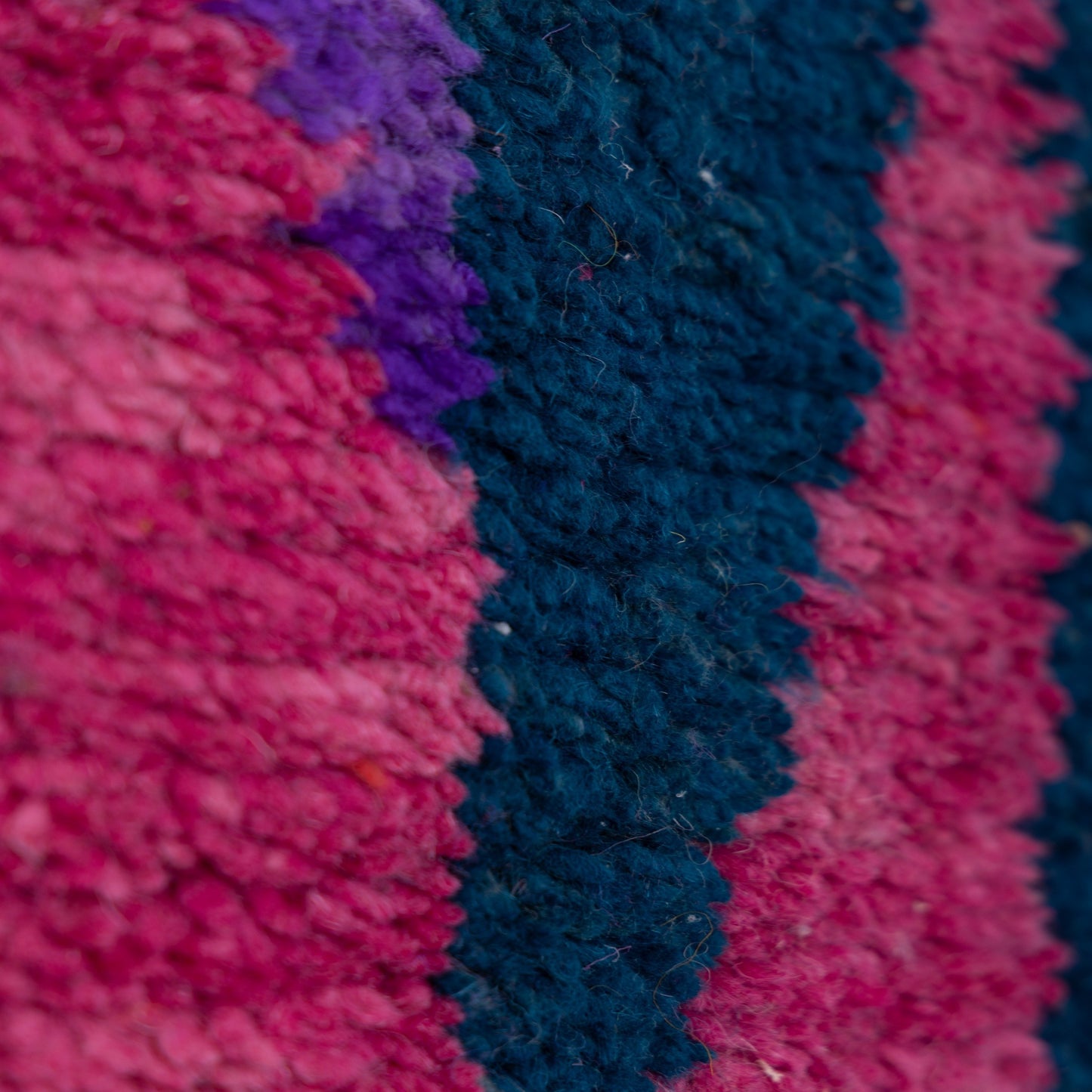 Dark Toned Boujad Rug – New Moroccan Wool Rug – Plum, Violet & Teal Abstract Design – Handmade Berber Wall Hanging or Statement Rug