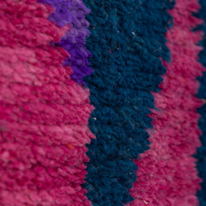 Dark Toned Boujad Rug – New Moroccan Wool Rug – Plum, Violet & Teal Abstract Design – Handmade Berber Wall Hanging or Statement Rug
