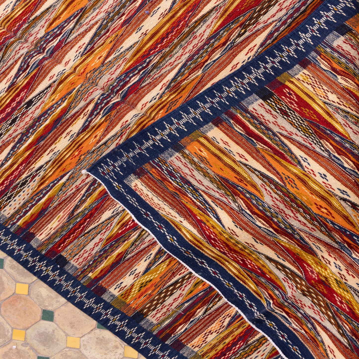 Handmade Moroccan Akhnif Rug – Authentic Berber Wool Carpet ; 7,55 ft / 3,61 ft