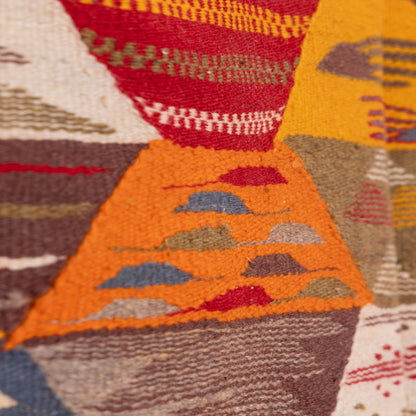 Authentic Moroccan Akhnif Rug – Handwoven Wool & Cotton Vintage-Inspired Kilim ; 6,73 ft / 3,44 ft